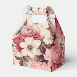 Romantisk vattenfärgsBlommar Rosa ros och äppelfär Presentaskar