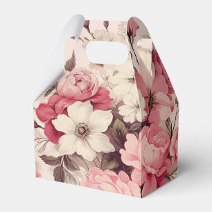 Romantisk vattenfärgsBlommar Rosa ros och äppelfär Presentaskar