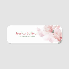 Romantisk vattenfärgsblommigt namnbricka