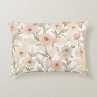 Romantisk vattenfärgsBlommigt Sömlös Mönster i Dus Prydnadskudde
