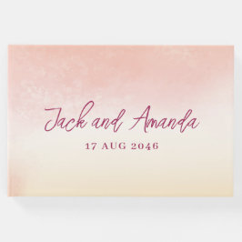 Romantisk vattenfärgsfärgad Bröllop Guestbook Gästböcker