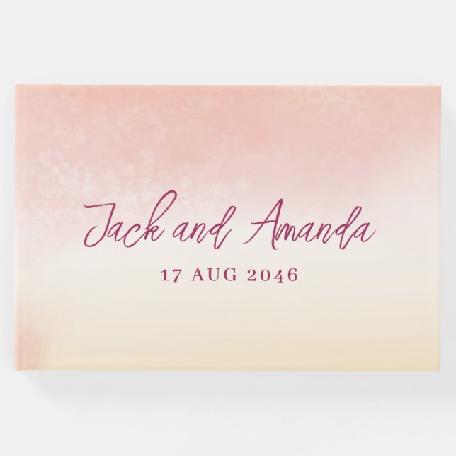 Romantisk vattenfärgsfärgad Bröllop Guestbook Gästböcker (Framsida)