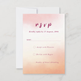 Romantisk vattenfärgsfärgad bröllop OSA Tack Kort