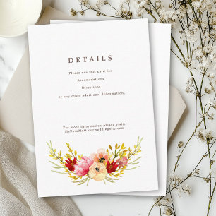 Romantisk Vattenfärgskort med Vilda Blommor Detalj Tilläggskort