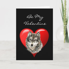 Romantisk vattenfärgvargvalentin helgkort