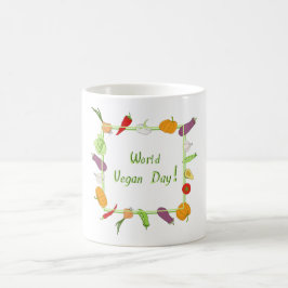 Romantisk vegetarisk dag, minimalistisk cute kaffemugg