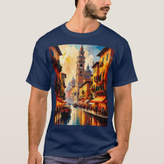 Romantisk vening i en venetiansk kanal t shirt