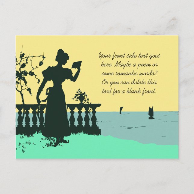 Romantisk Victorian Stil teckning Vykort (Framsida)