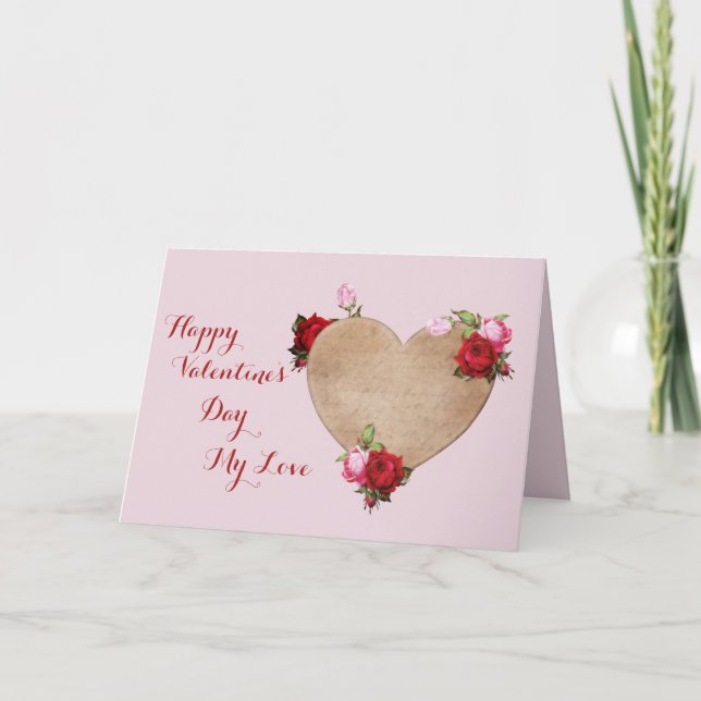 Romantisk Victorian Valentindag Kort (Framsida)