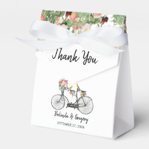 Romantisk Vintage Bicycle Flowers & Birds Bröllop Presentaskar