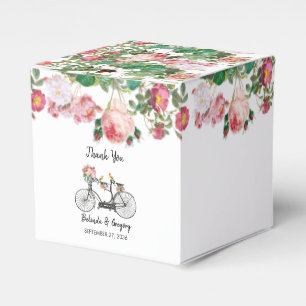 Romantisk Vintage Bicycle Flowers & Birds Bröllop Presentaskar