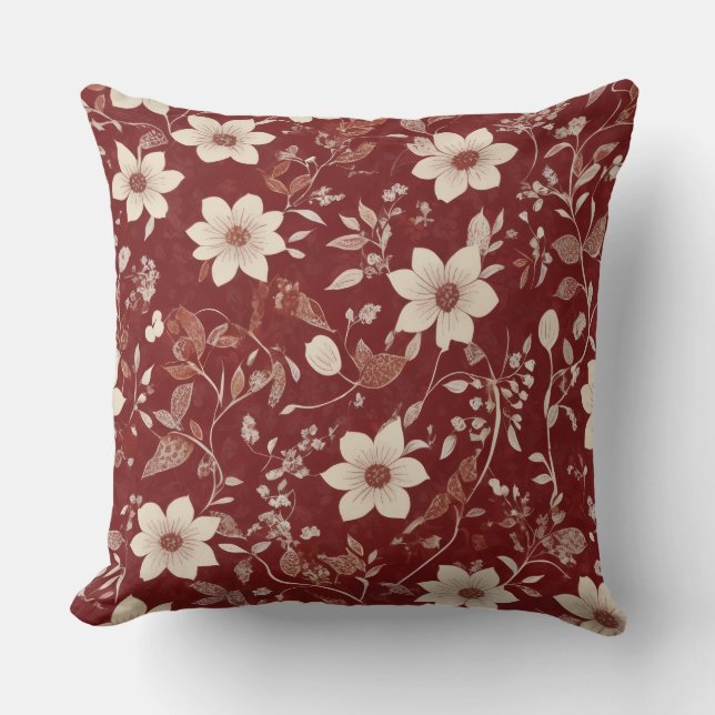 Romantisk vintage blomster kudde (Framsida)