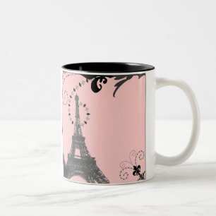 Romantisk Vintage eiffel torn Paris Bröllop Två-Tonad Mugg