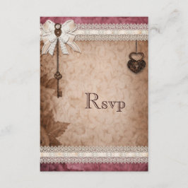 Romantisk Vintage Hearts Locks och Nycklar OSA Kort