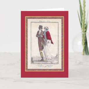 Romantisk Vintage Ice Skating Scene Elegant par Helgkort