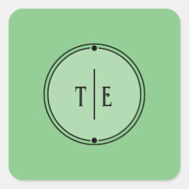 Romantisk Vintage Inspired Blek Grönt Bröllop Fyrkantigt Klistermärke