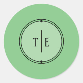 Romantisk Vintage Inspired Blek Grönt Bröllop Runt Klistermärke