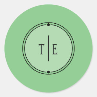 Romantisk Vintage Inspired Blek Grönt Bröllop Runt Klistermärke