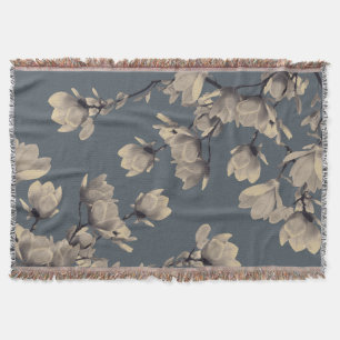 Romantisk Vintage Magnolias Filt