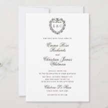Romantisk Vintage Monogram Kröningsdag Bröllop