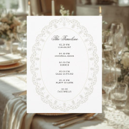 Romantisk Vintage Oval Spets Ram Bröllop  Tilläggskort