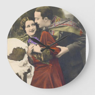 Romantisk Vintage Par - Fotografi Stor Klocka
