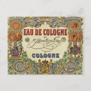 Romantisk Vintage Parisian Parfym-etikett. Vykort