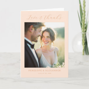 Romantisk Vintage Peach Foto Tack Kort