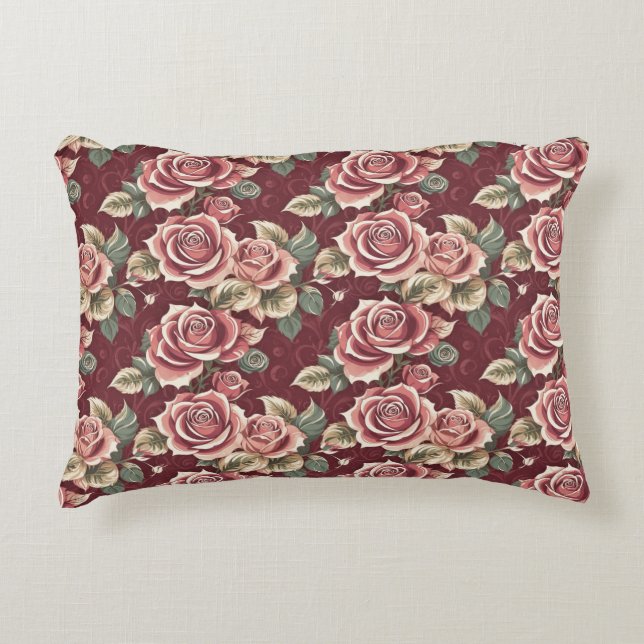 Romantisk Vintage Ro accent Pillow Prydnadskudde (Framsidan)