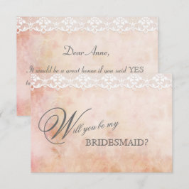 Romantisk Vintage Ro Snöre BE MY BRIDESMAID Inbjudningar
