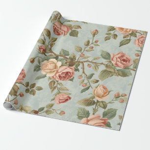 Romantisk vintage rosengård presentpapper