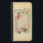 Romantisk Vintage skulpterad Ro Samsung Galaxy S5 Plånboksfodral<br><div class="desc">Lagrar av vackert ro i pastellskuggor av rosa,  gult och persika inom en dimensionell ornat graverad rustik blommigt ram på en skorstensdammbakgrund. Anm.: Skuldade,  graverade,  präglade och dimensionella effekter,  skiktade,  åldras eller eroderade utseenden,  struktur och skuggor som uppnås digitalt. Den faktiska produkten har en plan yta.</div>