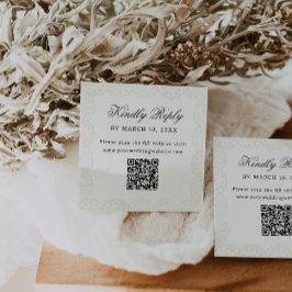 Romantisk Vintage Spets Ram QR-kod Bröllop Tilläggskort