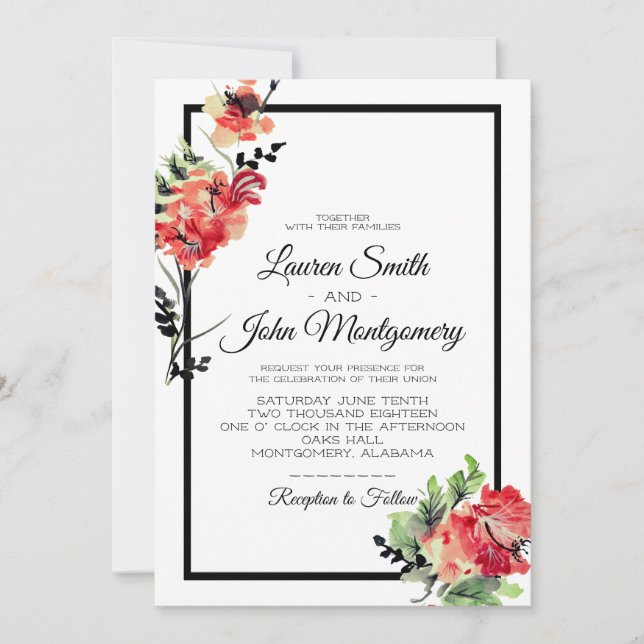 Romantisk vintage trädgård | Bröllop Inbjudningar (Framsida)