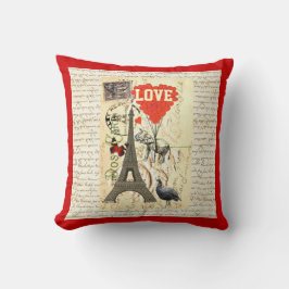 Romantisk vintagevykortvalentines kudde
