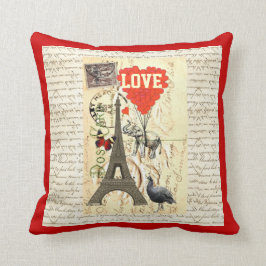 Romantisk vintagevykortvalentines kudde