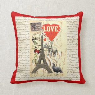 Romantisk vintagevykortvalentines kudde