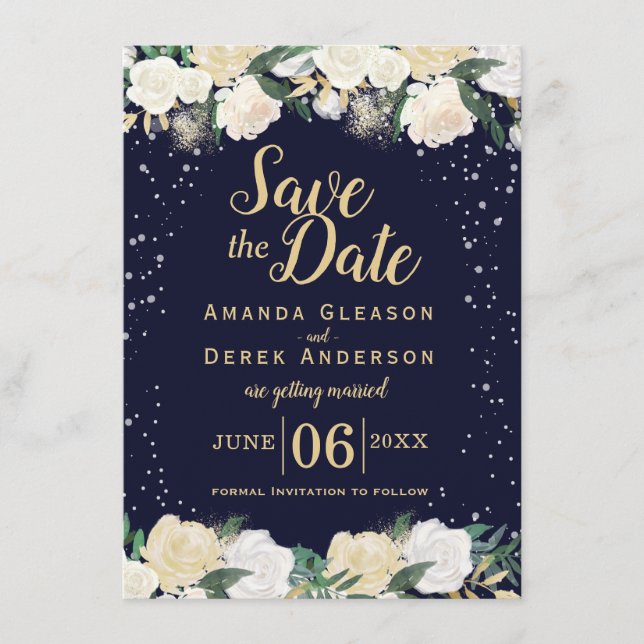 Romantisk vinterfoto Spara datum Datumet (Framsida)