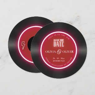 Romantisk vinylskiva bröllop spara datum datumet
