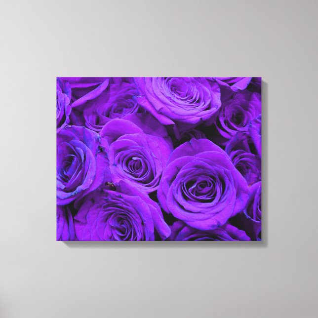 romantisk violet lila ro, söt bukett med rosor canvastryck (Framsida)