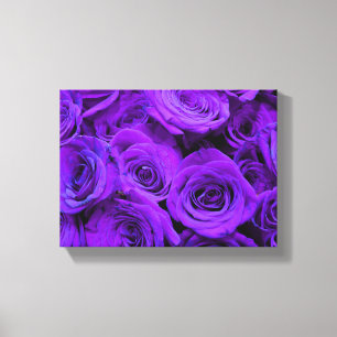 romantisk violet lila ro, söt bukett med rosor canvastryck