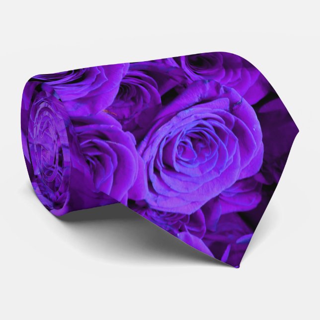 romantisk violet lila ro, söt bukett med rosor slips (Rullad)