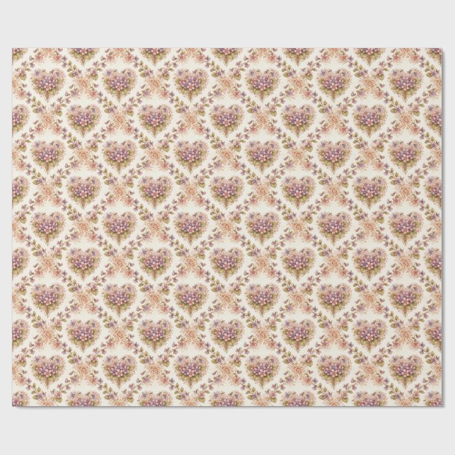 Romantisk Violett Akvarell Blommig Presentinslagni Presentpapper (Platt)
