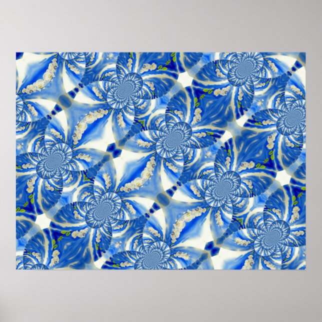 Romantisk vispi blå himmel och vita orkidéer poster (Framsidan)