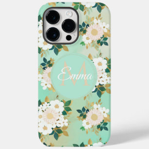 Romantisk vit blommor Mint Watercolor Design