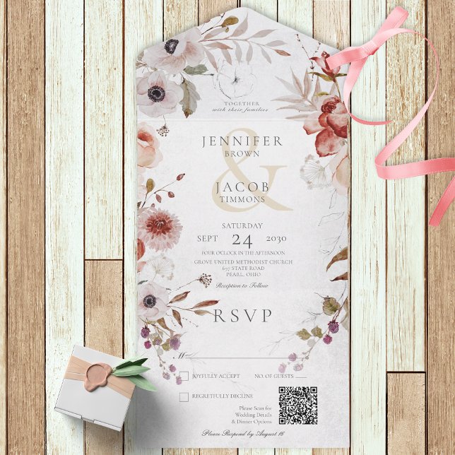 Romantisk vit och Rosa Blommigt QR-kod (Skapare uppladdad)