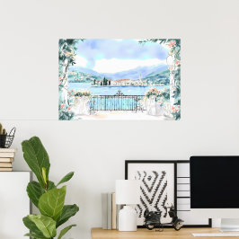 Romantisk vy över Comosjön Poster