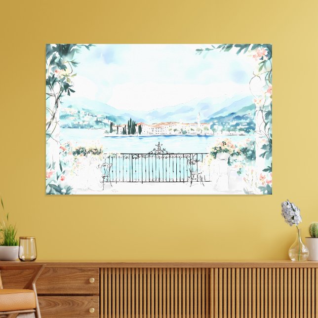 Romantisk vy över Lake Como Canvastryck (Insitu (Vardagsrum))