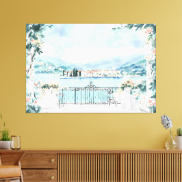 Romantisk vy över Sjö Como Canvastryck