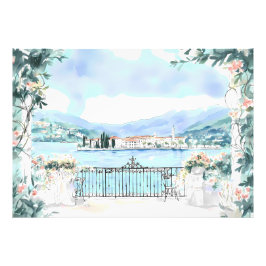 Romantisk vy över Sjö Como Fototryck